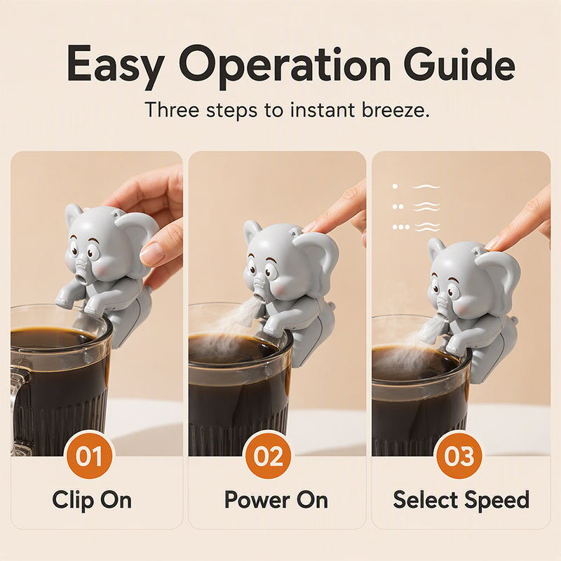 Rechargeable Mini Fan with Cup Clip – product image