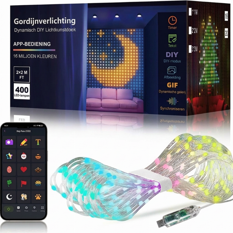 App-Controlled Music Sync String Lights – product image