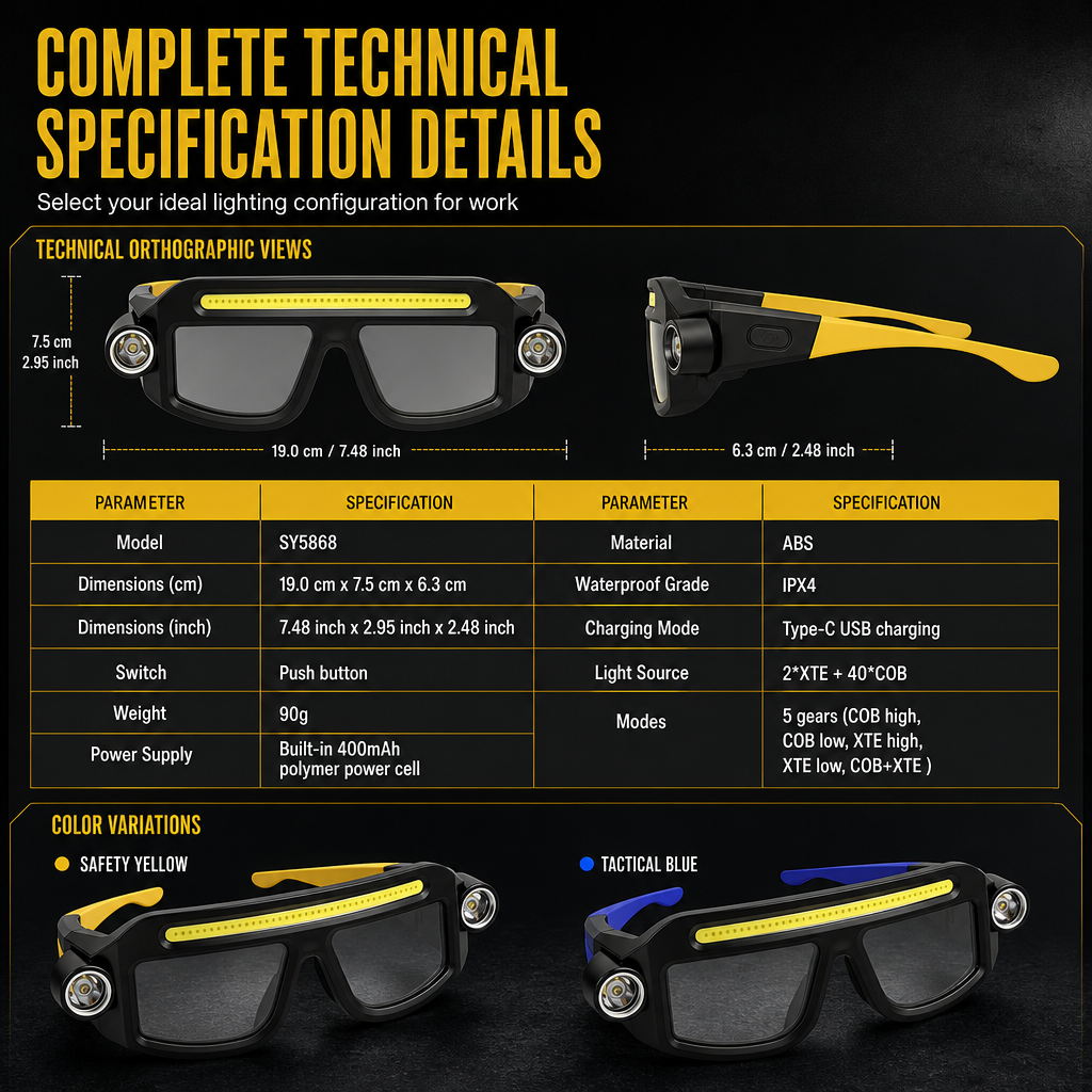 Rechargeable Dual-Light Glasses – product image