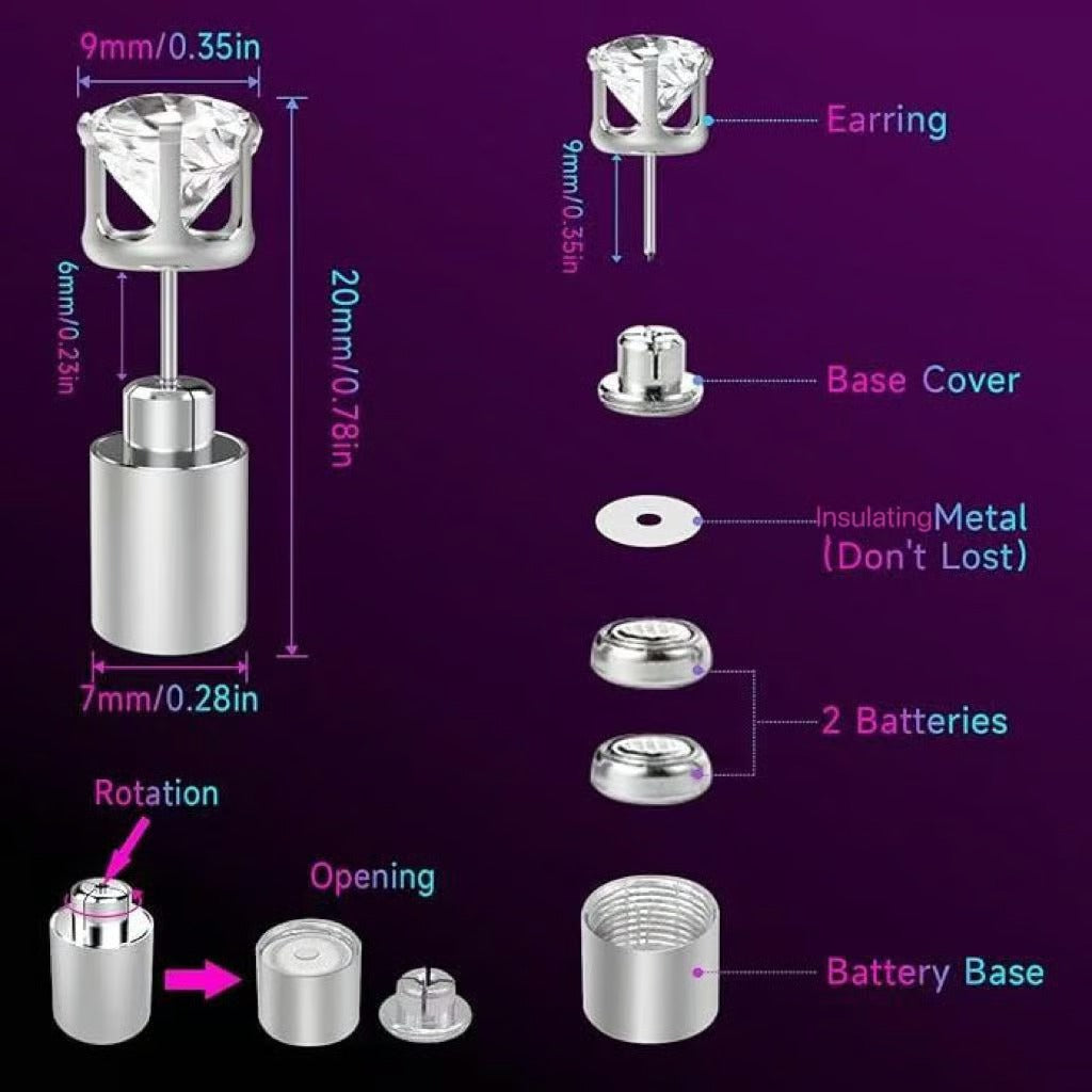 Light-Up LED Crown Stud Earrings – product image
