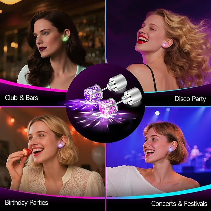 Light-Up LED Crown Stud Earrings – product image