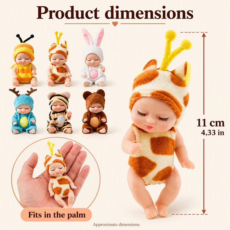 Mini Baby Dolls in Animal Outfits – product image