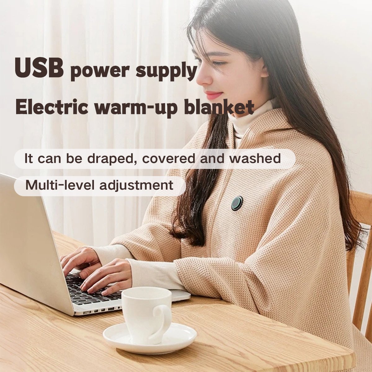Portable Electric Heated Blanket & Shawl – product image