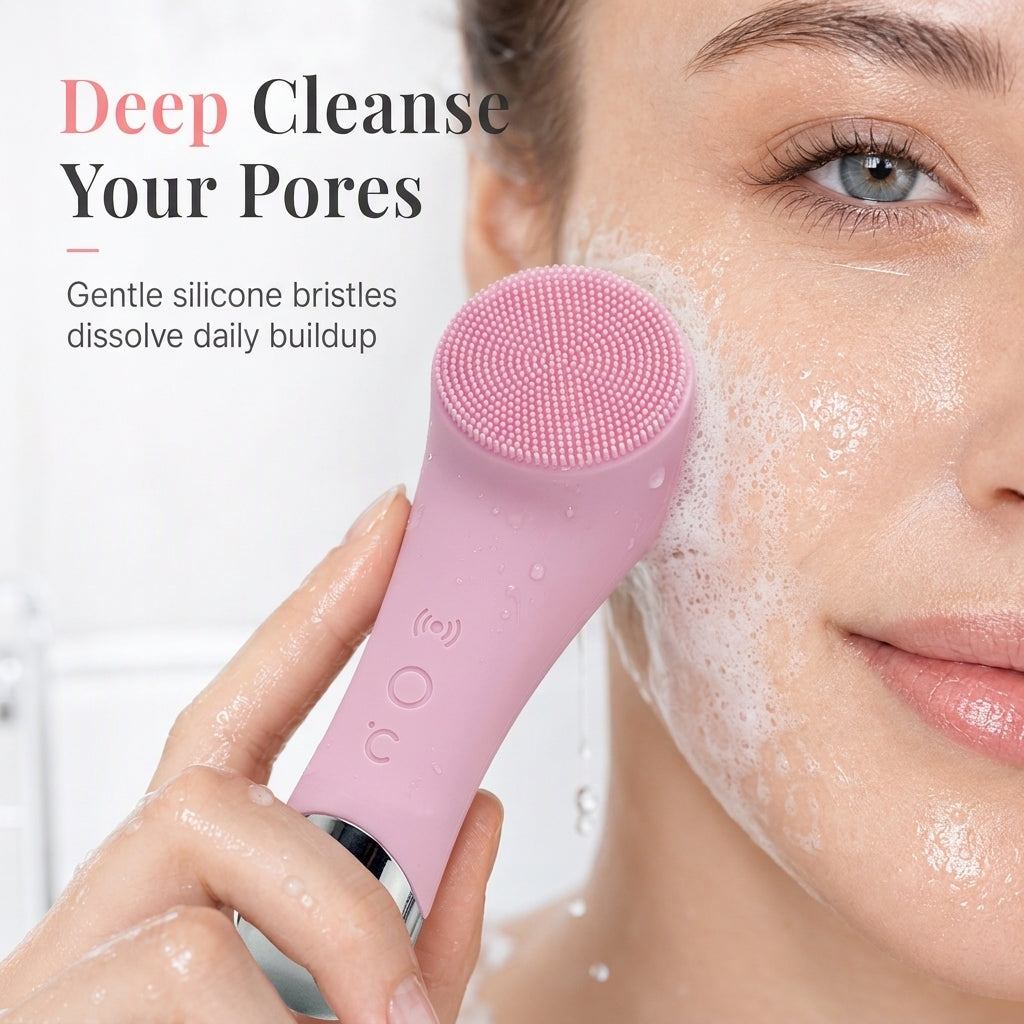 Heated Silicone Facial Cleansing Brush – product image