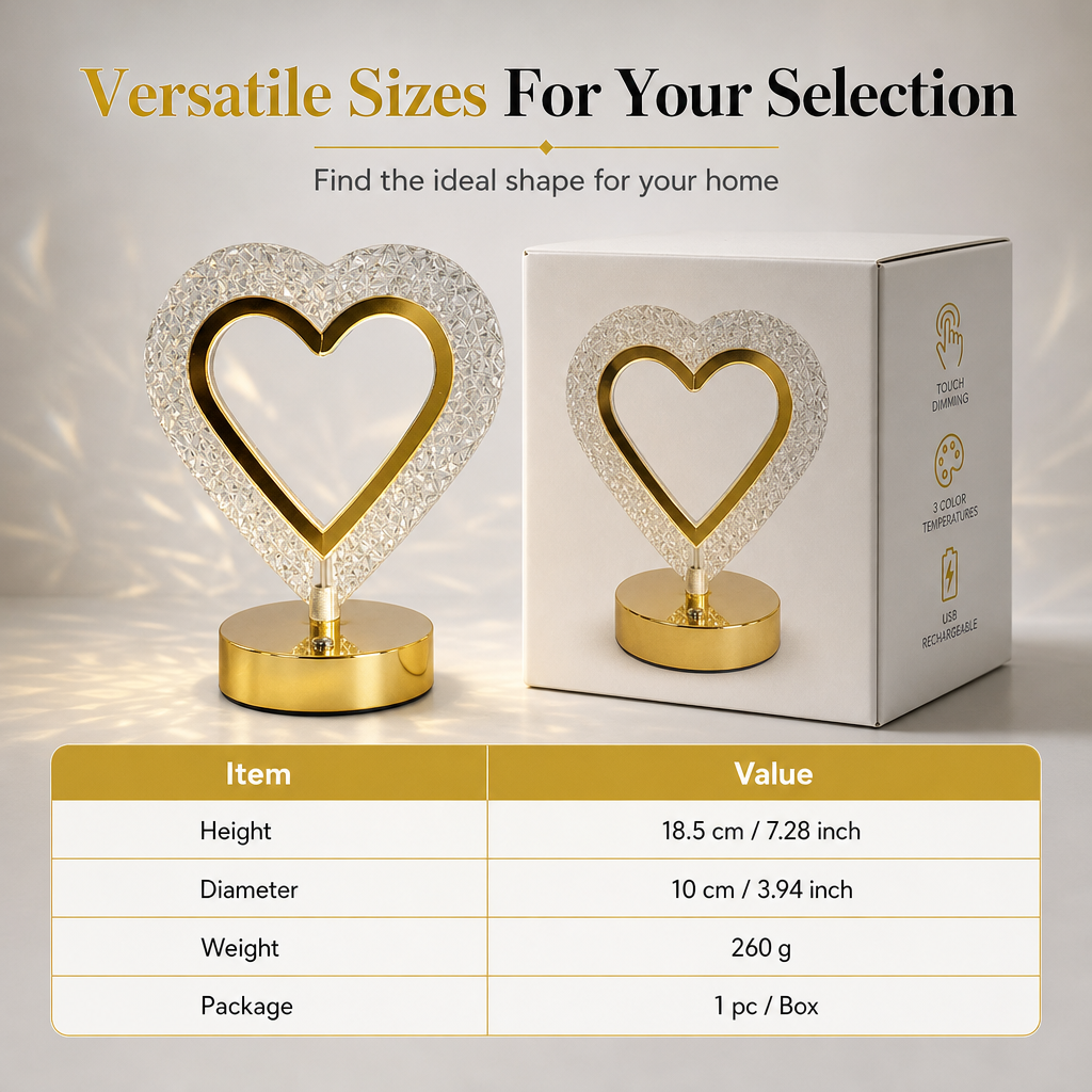 Rechargeable Crystal-Look Table Lamp – product image