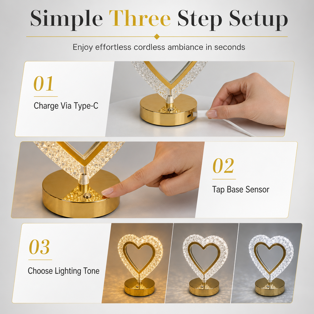 Rechargeable Crystal-Look Table Lamp – product image