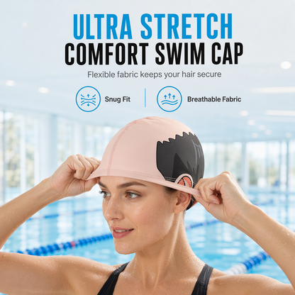 Stretch Fabric Swim Cap with Playful Design – product image