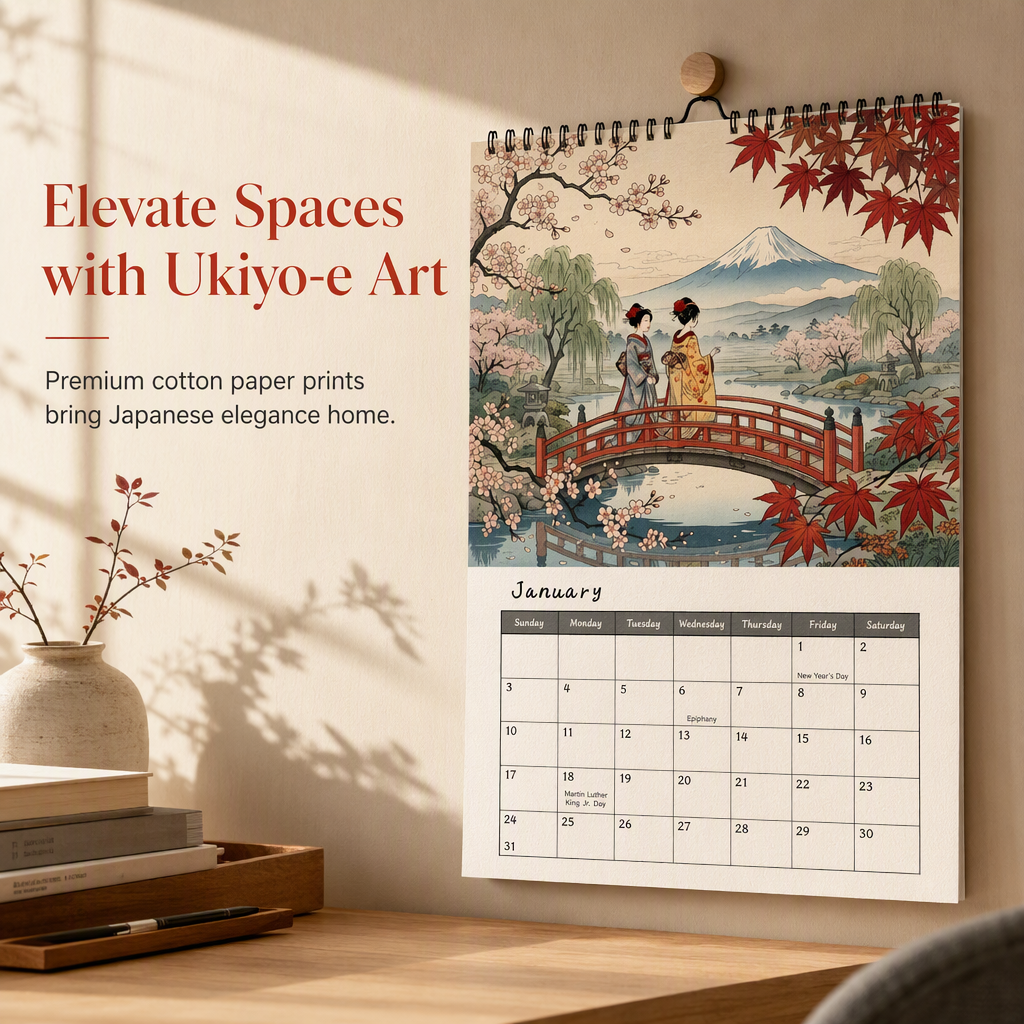Japanese Art Hanging Wall Calendar – product image