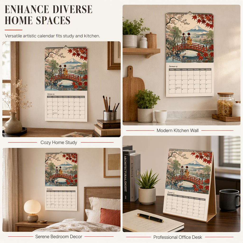 Japanese Art Hanging Wall Calendar – product image