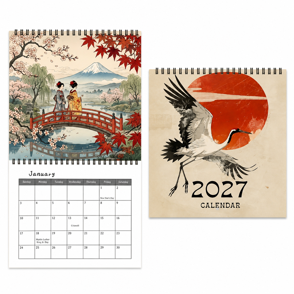 Japanese Art Hanging Wall Calendar – product image