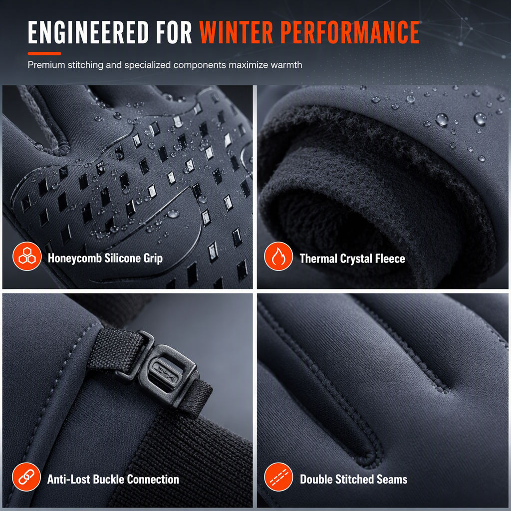 Fleece-Lined Winter Cycling Gloves – product image