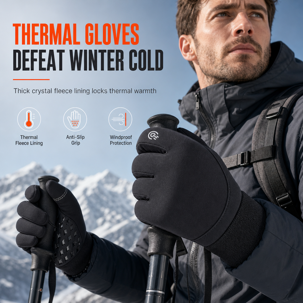 Fleece-Lined Winter Cycling Gloves – product image