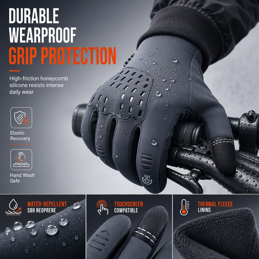 Fleece-Lined Winter Cycling Gloves – product image