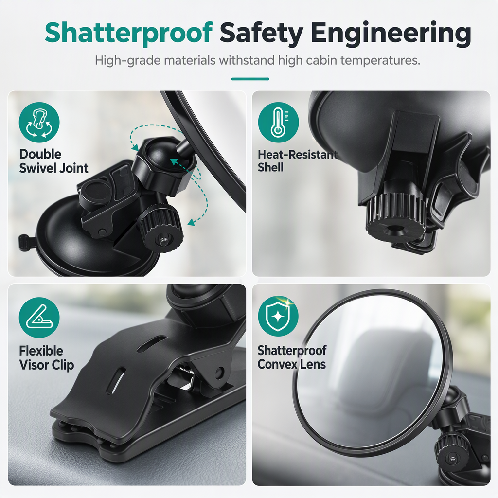 Adjustable Convex Auxiliary Mirror – product image