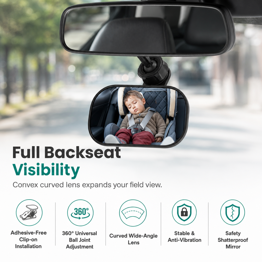 Adjustable Convex Auxiliary Mirror – product image