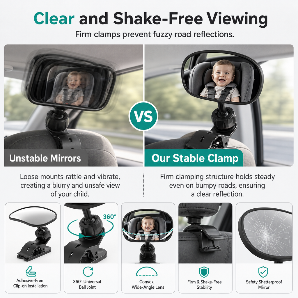 Adjustable Convex Auxiliary Mirror – product image