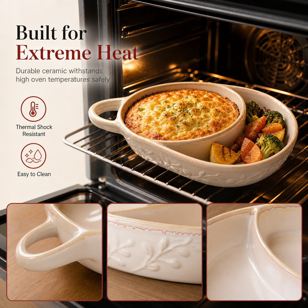 Divided Ceramic Baking Dish – product image