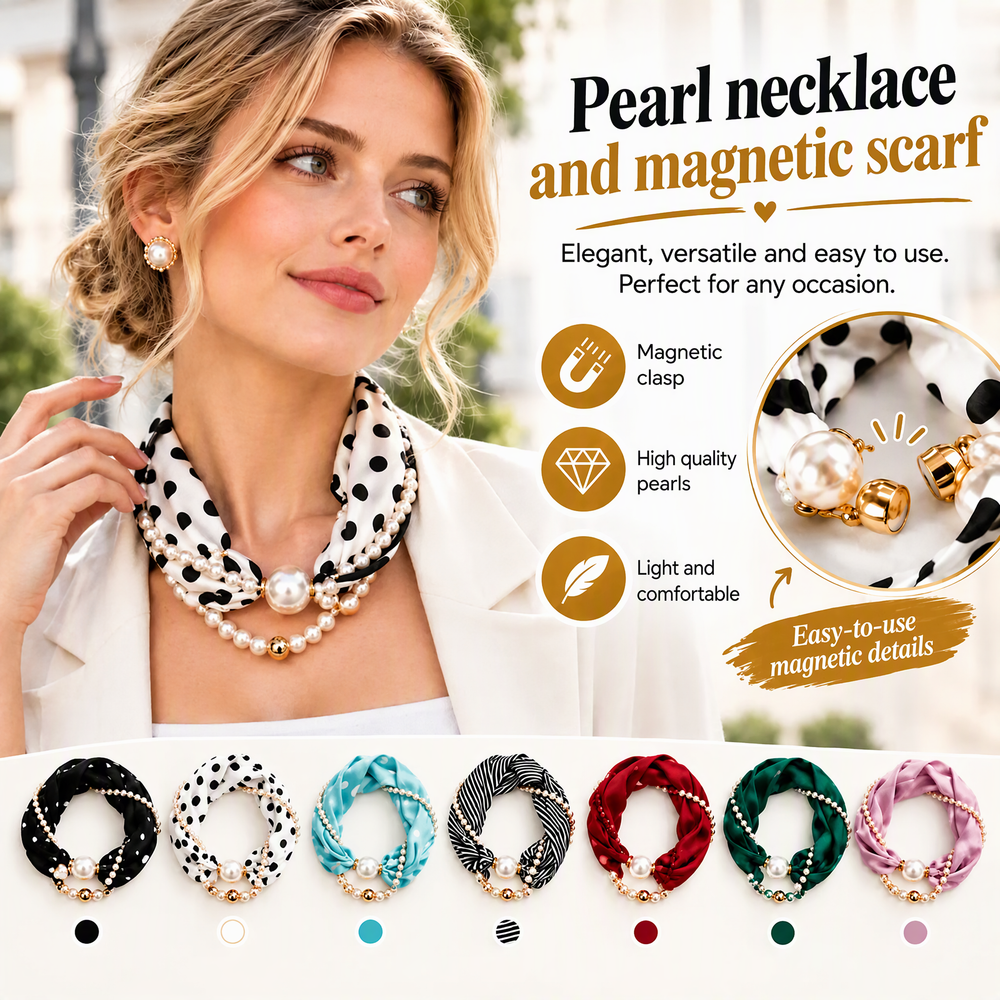 Pearl-Detail Scarf Necklace – product image
