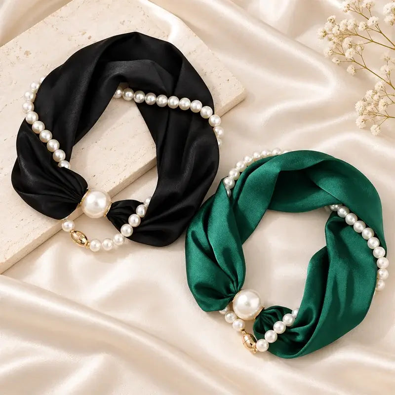 Pearl-Detail Scarf Necklace – product image