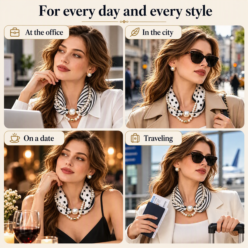 Pearl-Detail Scarf Necklace – product image