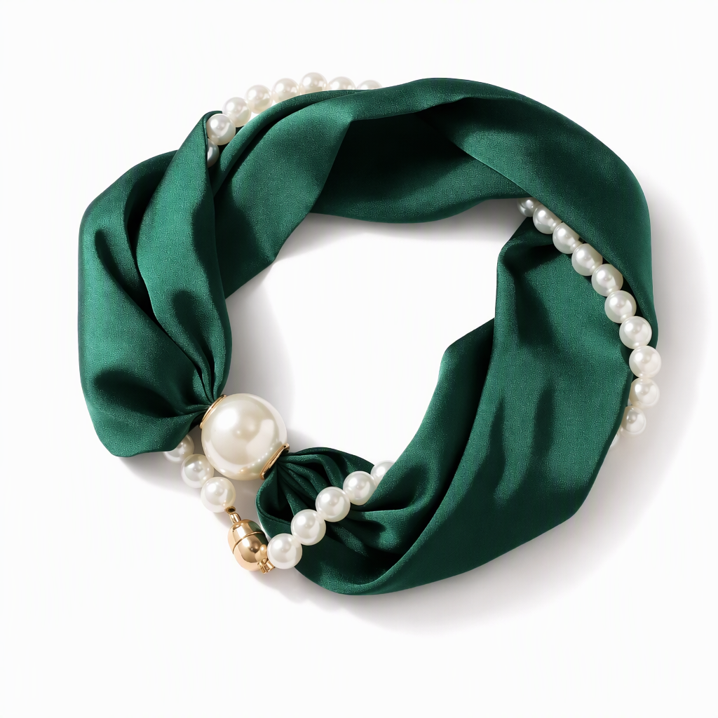 Pearl-Detail Scarf Necklace – product image