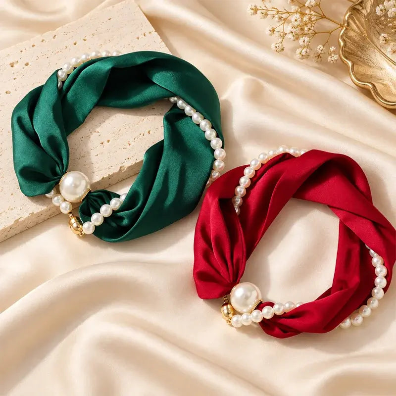 Pearl-Detail Scarf Necklace – product image