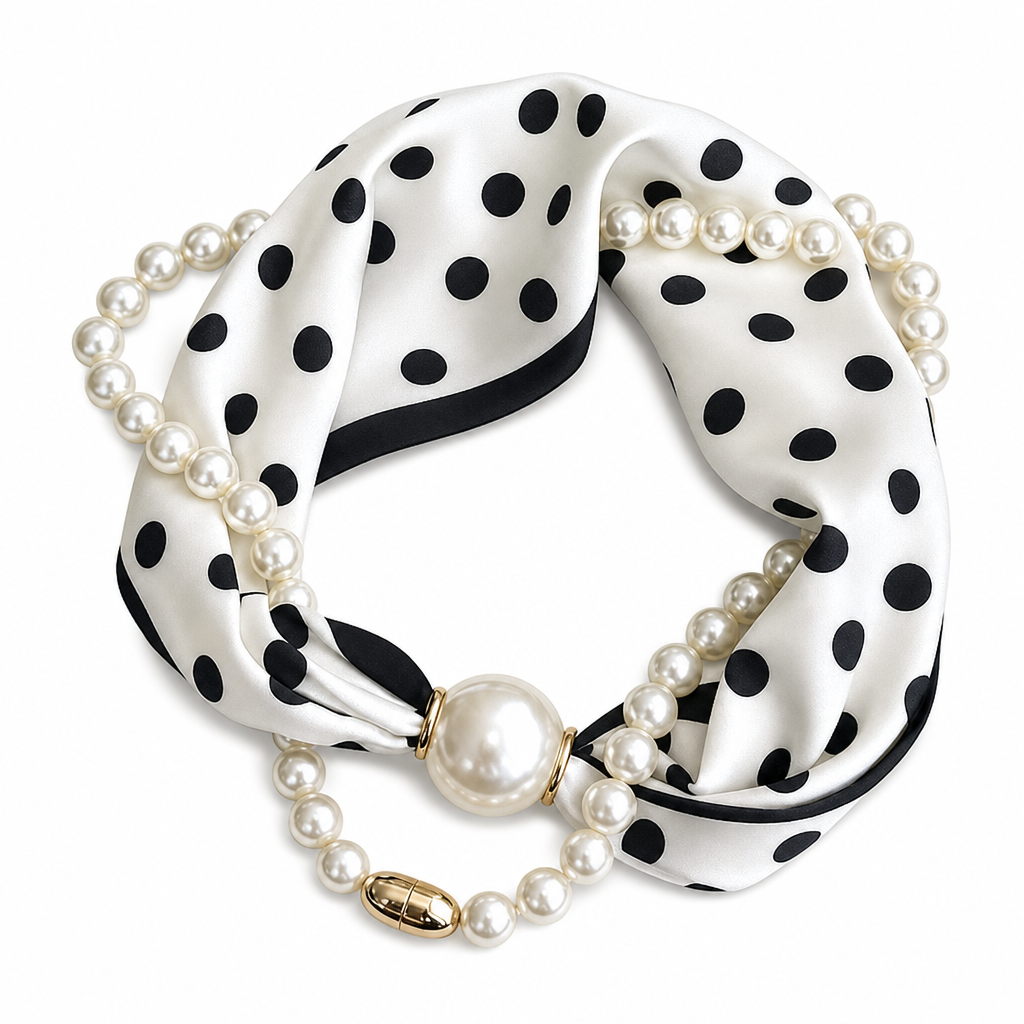 Pearl-Detail Scarf Necklace – product image