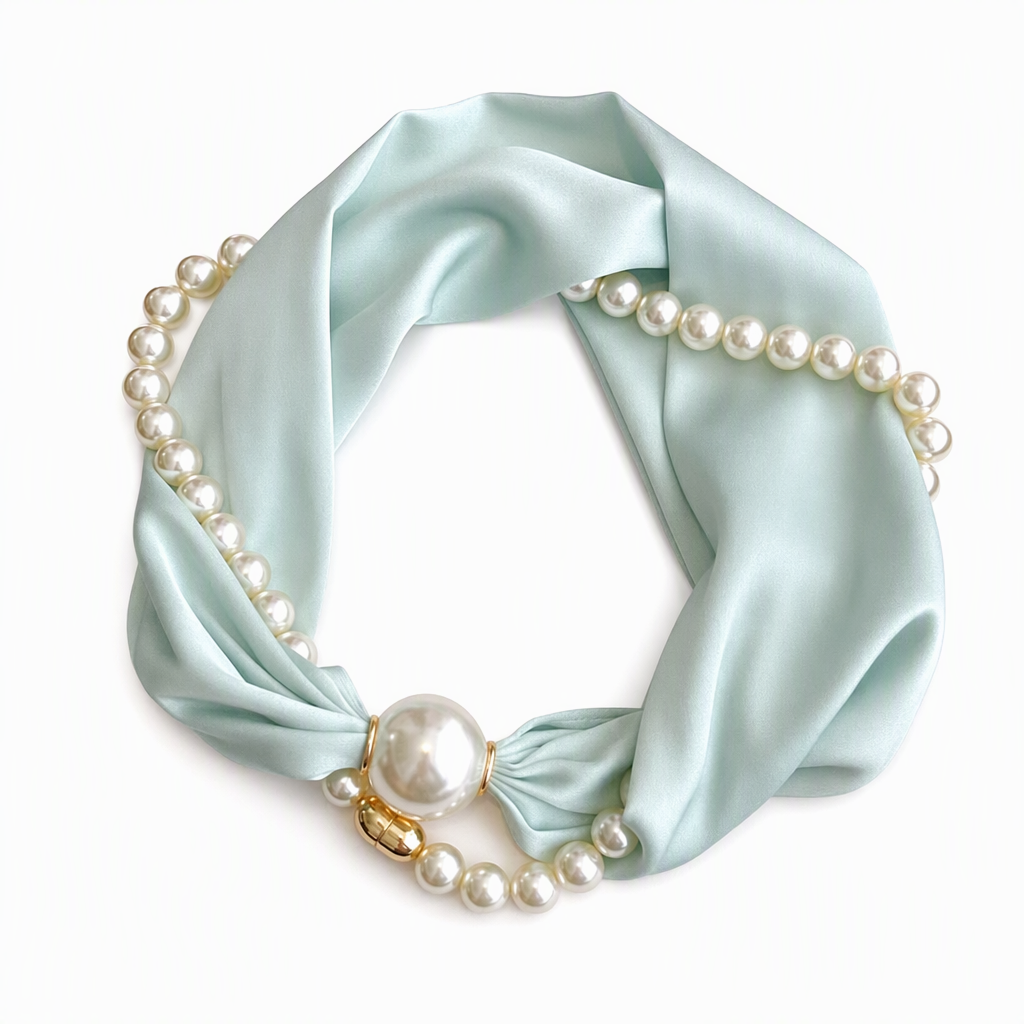 Pearl-Detail Scarf Necklace – product image