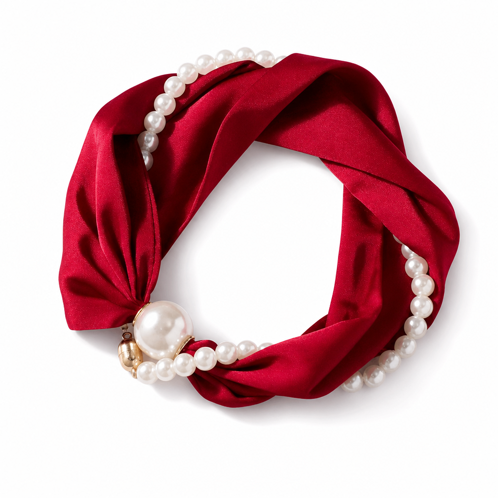 Pearl-Detail Scarf Necklace – product image