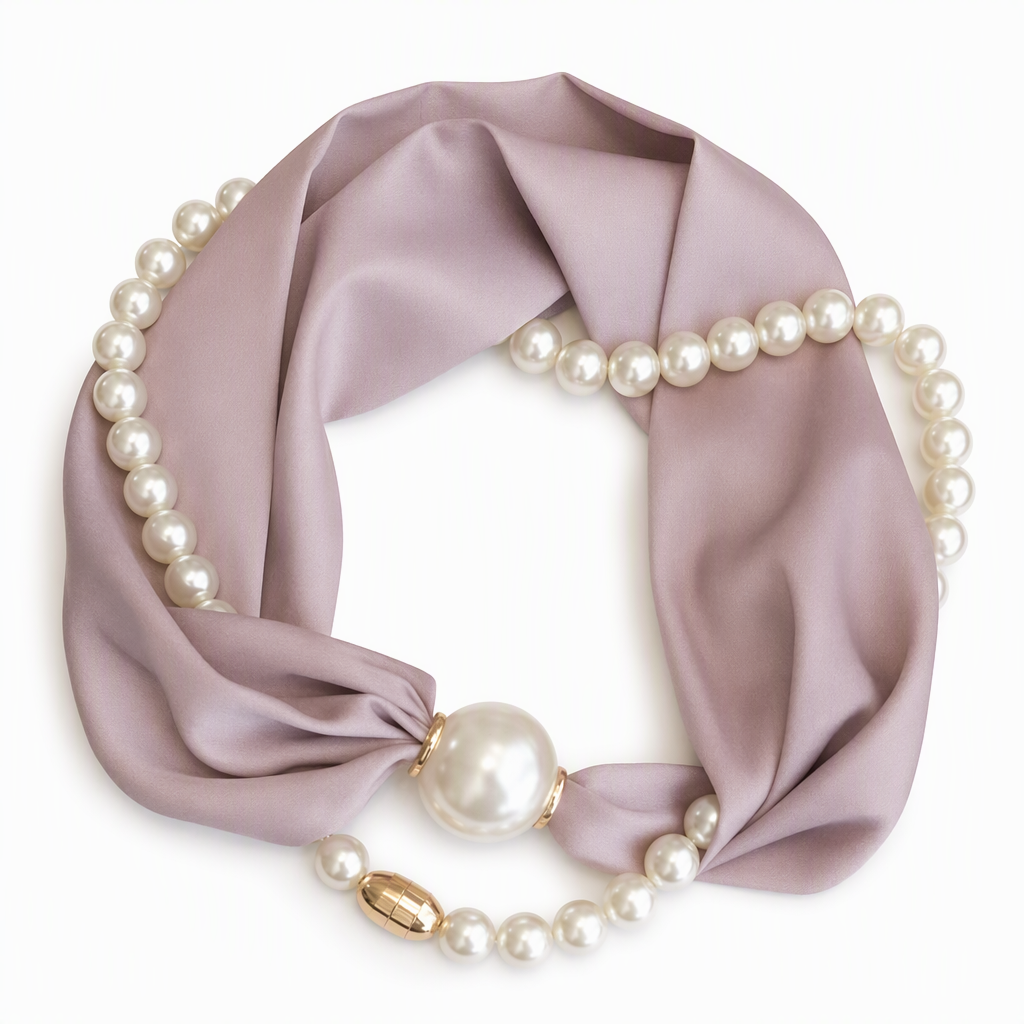 Pearl-Detail Scarf Necklace – product image