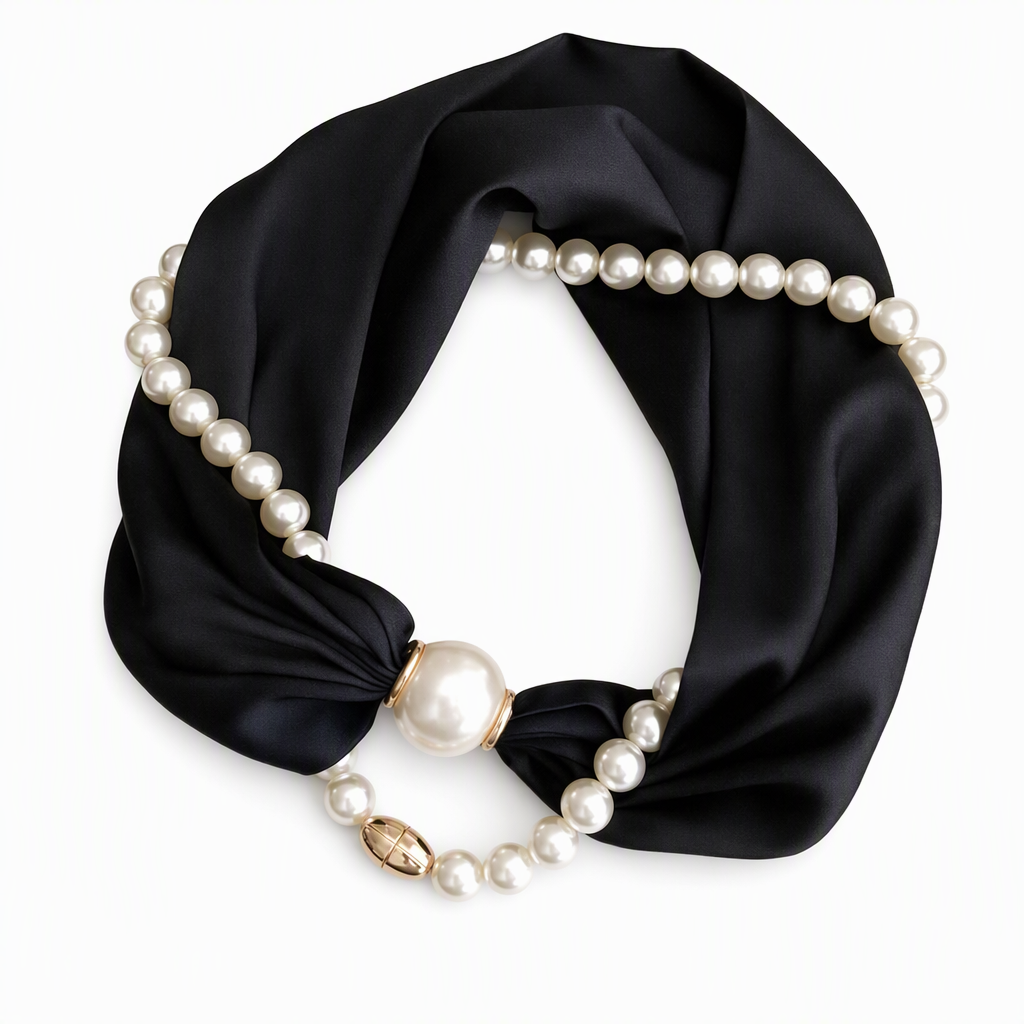 Pearl-Detail Scarf Necklace – product image