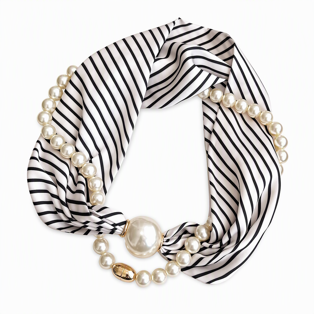 Pearl-Detail Scarf Necklace – product image