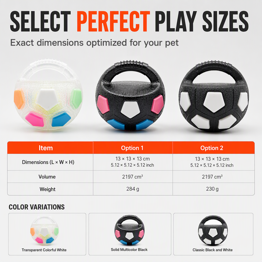 Interactive Dog Soccer Ball with Grab Tabs – product image