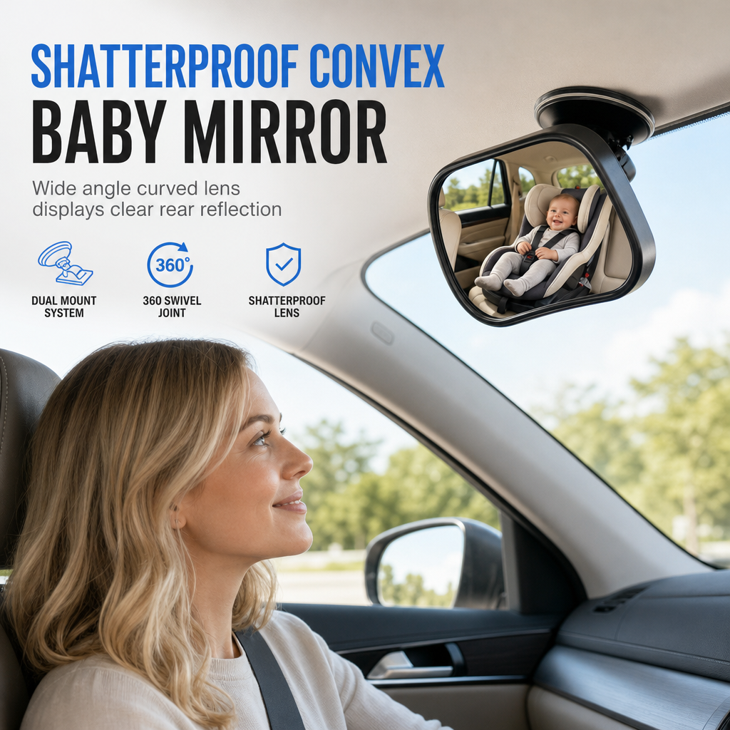 Adjustable Back-Seat Car Mirror – product image