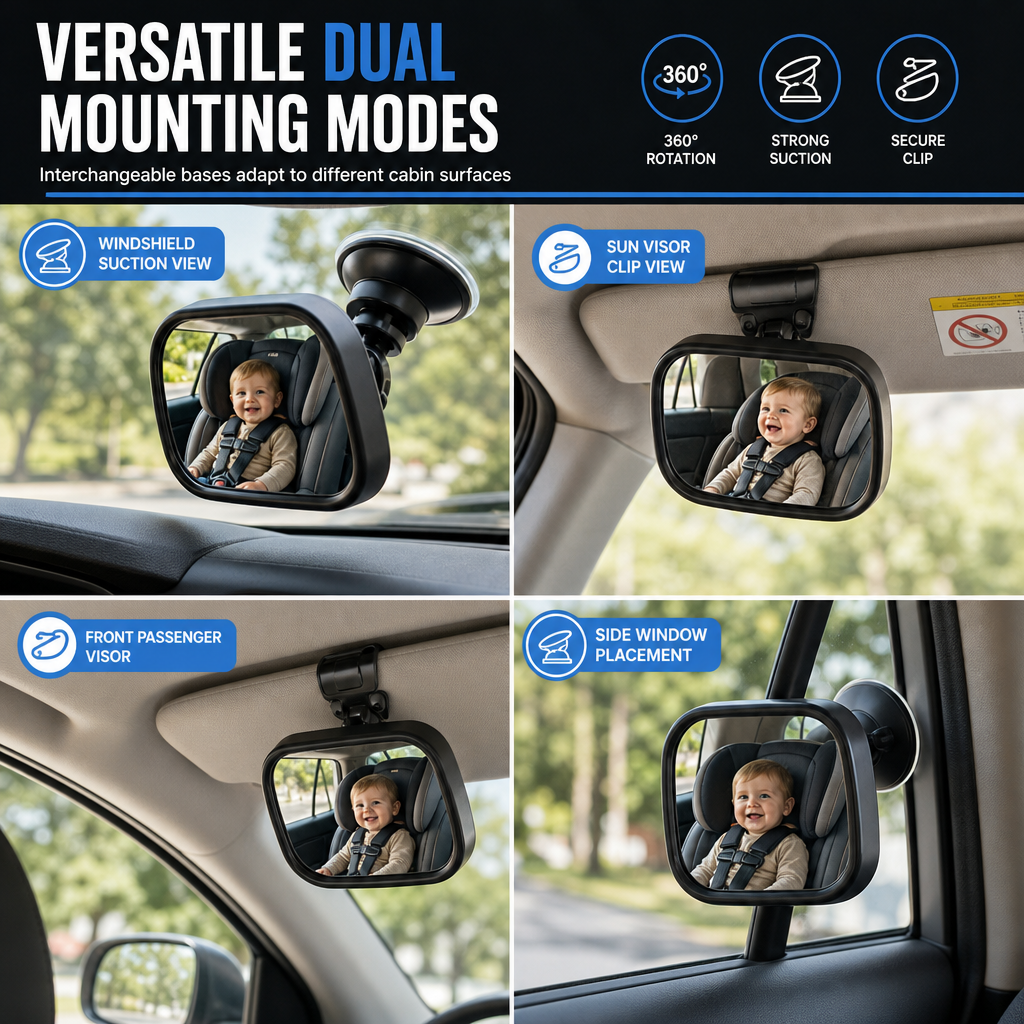 Adjustable Back-Seat Car Mirror – product image