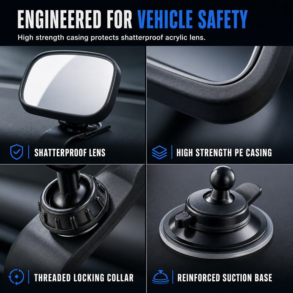 Adjustable Back-Seat Car Mirror – product image