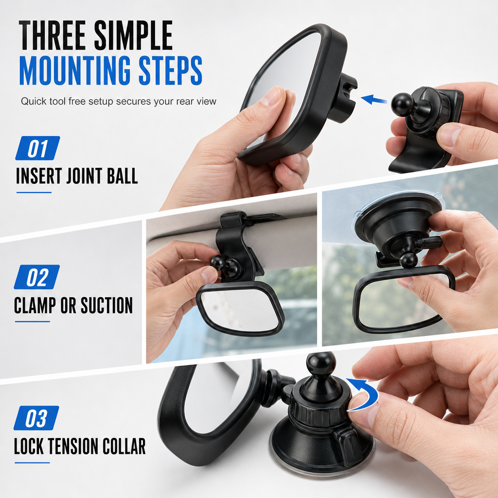 Adjustable Back-Seat Car Mirror – product image