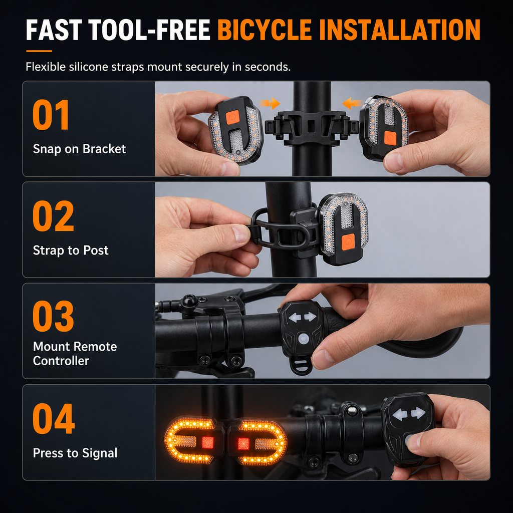 Rechargeable Bike Turn Signal Light – product image
