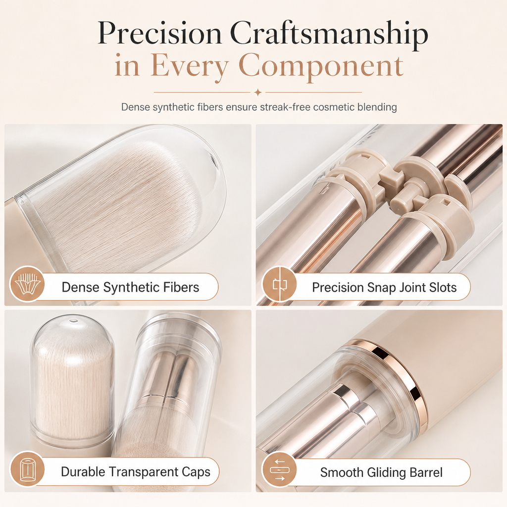 Retractable Travel Makeup Brush Set – product image