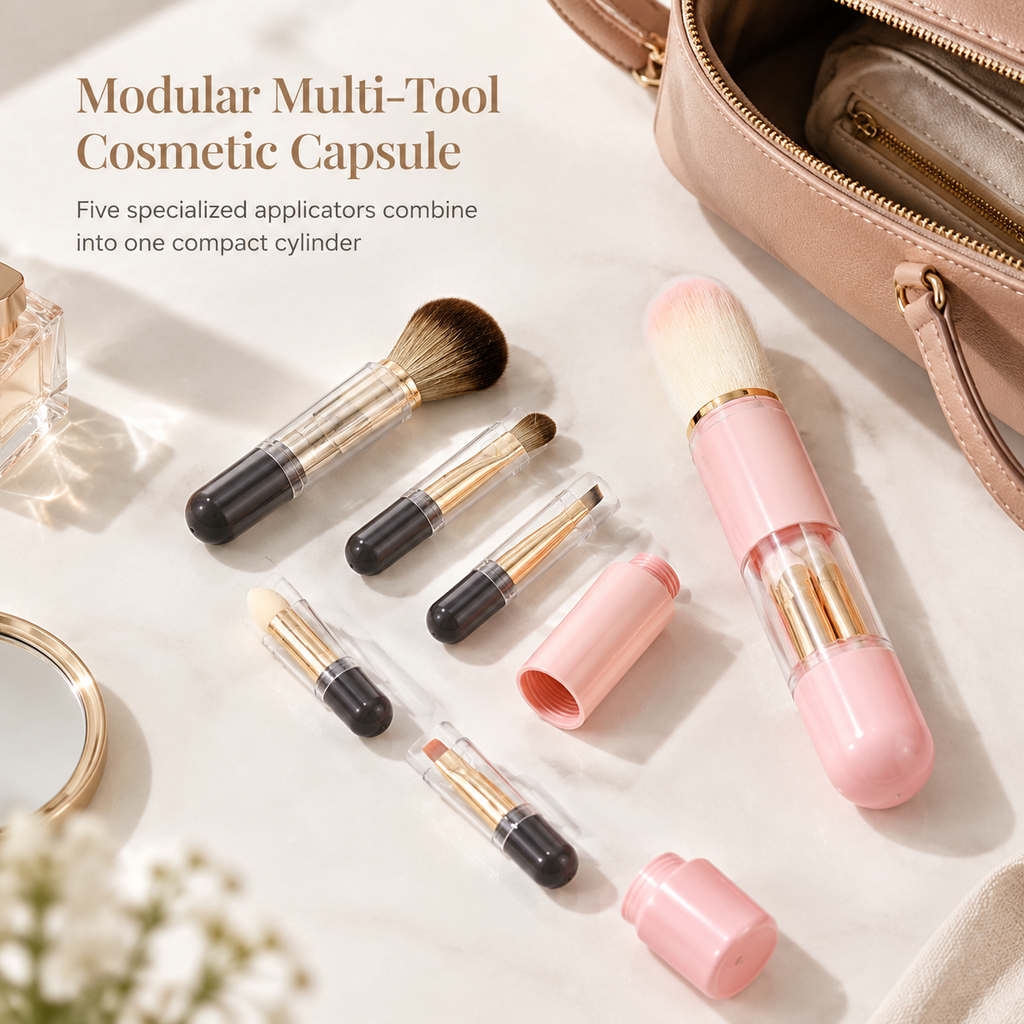 Retractable Travel Makeup Brush Set – product image