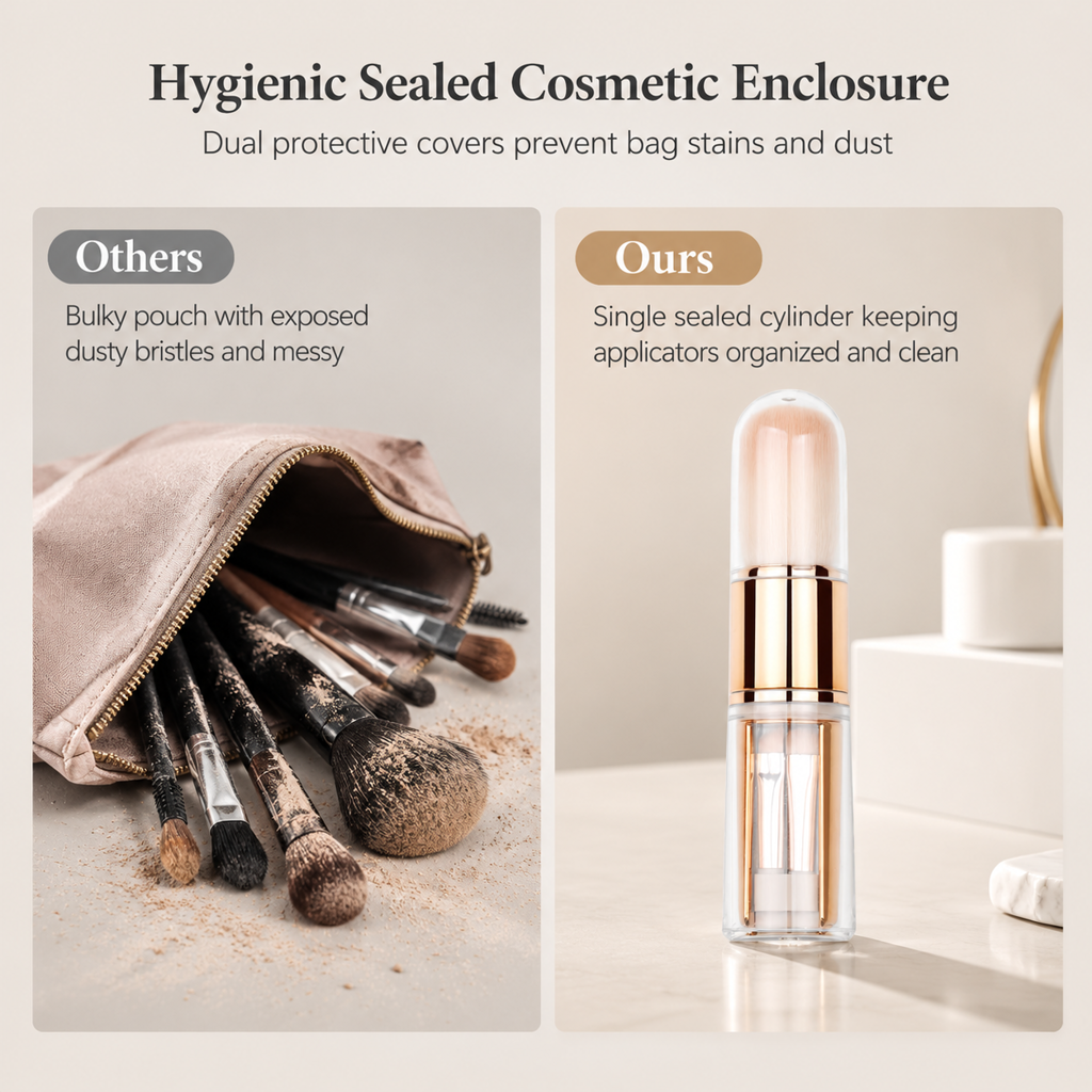 Retractable Travel Makeup Brush Set – product image