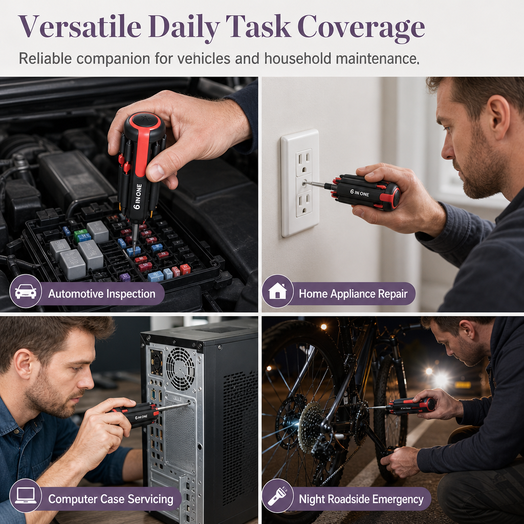 Folding Multi-Bit Screwdriver with LED – product image