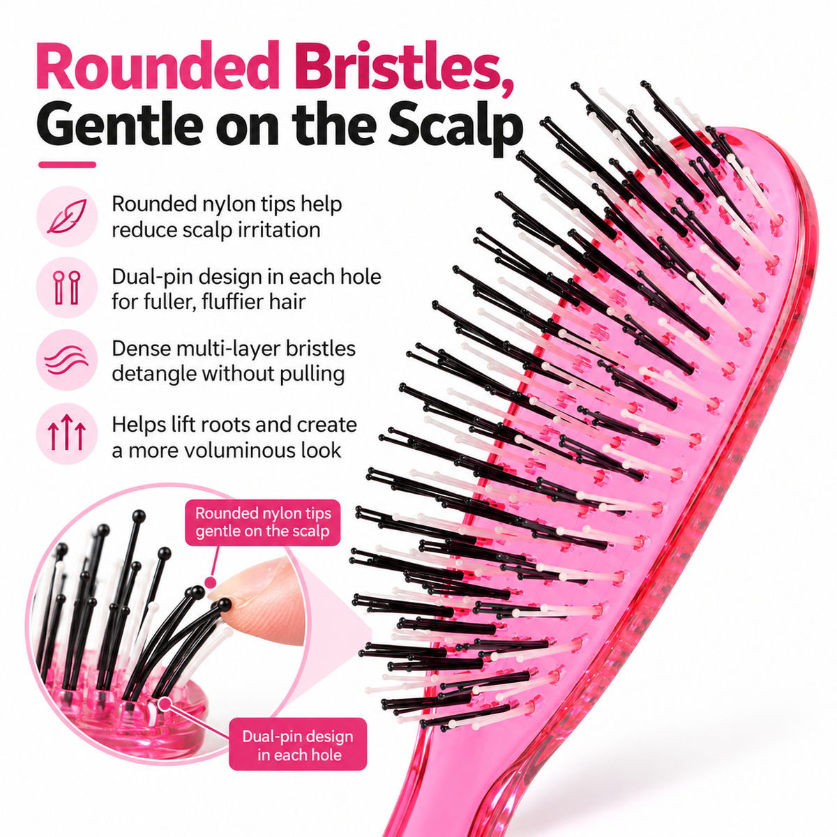 Portable Scalp Massage Hairbrush – product image