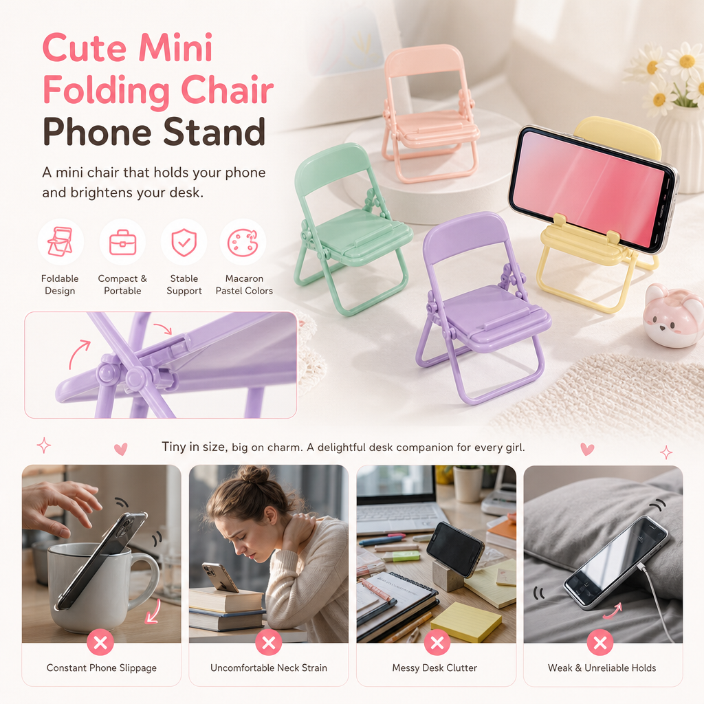 Folding Chair-Shaped Phone Stand – product image